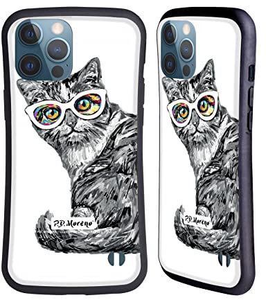 Head Case Designs Offizielle P.D. Moreno Kaetzchen 11 Schwarze Und Weisse Katzen Hybride Handyhülle Hülle Huelle kompatibel mit Apple iPhone 13 Pro Max