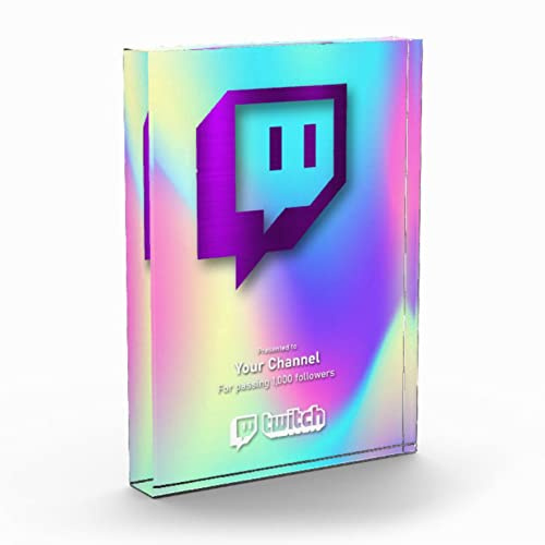 Individuell gestaltete und personalisierte Twitch Streamer Follower Milestone Award Plakette New Colorful