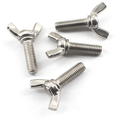 Lot de 10 écrous et boulons papillon M8 en acier inoxydable 304 - Boulons et écrous papillon M8 x 20