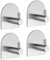 Ibergrif M34451A Ganchos Adhesivos para Pared, Gancho para Toallas sin Taladro, Colgador Autoadhesivas 3 m, Para Baños, Cocinas, Oficinas, 4 Piezas, Acero Inoxidable, Plata