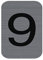 Exacompta - Réf. 67189E - 1 plaque adhésive CHIFFRE 9 - Plaque murale imprimée de signalisation - Sur tous supports - Aspect aluminium brossé - Dimensions : 2,5 x 4,4 cm