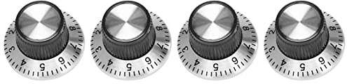 4 x Potentiometer Pot Metall Knopf mit 0-9 Drehscheibe fuer 6mm Shaft Drehknopf