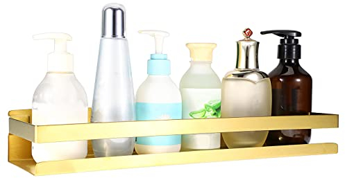 IGNPION Corner Bathroom Shelf - Stainless Steel Wall Mounted Storage Organiser Caddy for Kitchen, Hotel - Storage Rack With Shower Accessories (Gold, 40cm)