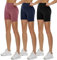 TNNZEET 3er Pack Radlerhose Damen High Waist Sommer Shorts Blickdicht Kurze Sporthose Leggings Hotpants Unter Kleider für Sport Yoga(Schwarz/Marineblau/Rosa, S-M)