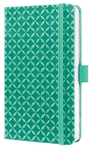 SIGEL JN132 Notizbuch A6 liniert mintgrün, Tagebuch Jolie, Hardcover, Gummiband, Stifteschlaufe, Einstecktasche, aus nachhaltigem Papier