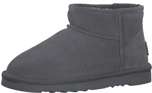 s.Oliver Damen Boots aus Leder Gefüttert, Grau (Graphite), 39 EU