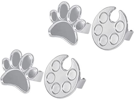 Beatifufu 4pcs Nail Ring Pallets for Finger Ring Nail Gel Polish Mixing Tray Holders for Art Mixing Trays and Polish Tools for Gel Accessories and Manicure Pallets