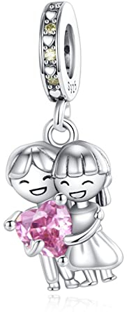 LaMenars Liebhaber Charm for 925 Sterling Silber Frauen Armband Halskette Anhänger Valentinstag Muttertag Geschenk für Mädchen