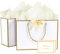 Gift Bags Medium, 2Pcs Paper Gift Bag with 4 Tissue Papers and 2 Cards, Present Bags with Handles for Women Girls Bridesmaid Birthday Valentines Wedding Party (Golden-White)