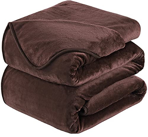 HOZY Kuscheldecke 130x150cm Chocolate, Fleece Decke Sofa Decke, Warme Bettdecke Fleecedecke Couch Decken Flauschige Decke, Tagesdecke Sofaüberwurf Hundedecke Sofadecke Couchdecke flauschig
