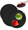 Relaxdays Set 3 Bar, Redondas 28 cm Ø, Bandeja-Servir, Superficie Antideslizante, Camareros, Gastronomía, Negro
