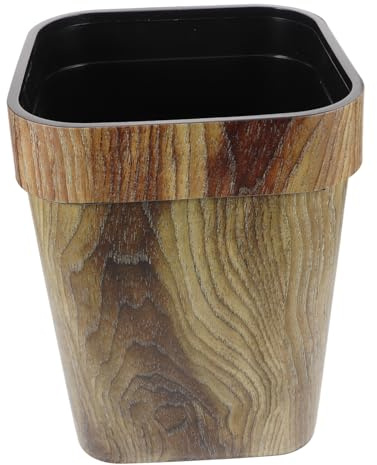 Alipis Retro Trash Bin Kitchen Rubbish Bin Vintage Solid Wood Waste Basket 14l