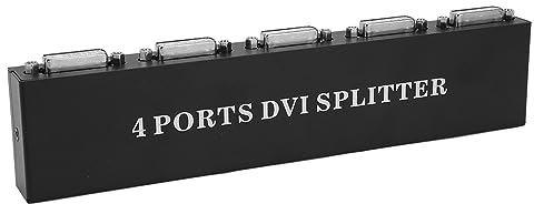 DVI Splitter 1 in 4 Out, 1920 X 1440 Auflösung, Verlustfreie HD Verteilung, Video Duplikator für Split Screen Computermonitor, PC, Laptop, HDTV Projektor. (EU Stecker)
