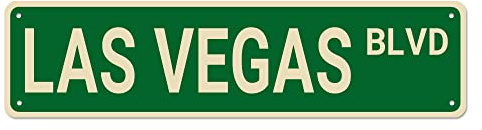 Las Vegas BLVD Straßenschild, Las Vegas Schild, Las Vegas Dekor, Las Vegas Geschenk, lustige Wanddekoration für Zuhause/Schlafzimmer/Männerhöhle, hochwertige Metallschilder, 40,6 x 10,2 cm