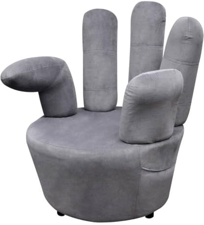 ULUYYUC Stuhl, Teddy Stuhl Loungesessel Stuhl Schminktisch Lesesessel Bequem Geeignet für Büro Arbeitszimmer Schlafzimmer Speisesaal in Handform Grau Samt