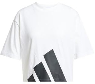 adidas Damen Essentials Big Logo Boyfriend T-Shirt, White/Black, M