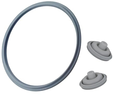 Bouge Piezas de Repuesto para Ollas a Presión, Goma para Olla y 2 Sellos de Señal de Cocción Compatible con WMF Olla a Presión con Tapa 2,5l - 8,5l Silicona (Juego de 3)