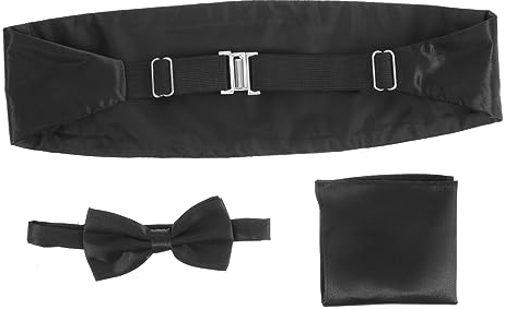 Jungen-Krawatten, 3-teilig, klassisch, vorgebundener Smoking-Gürtel, Smoking for Herren, Smoking-Zubehör, silberner Anzug, Business-Kummerbund, Smoking-Kostüm, schwarze Hosenträger, Herren, verstellba
