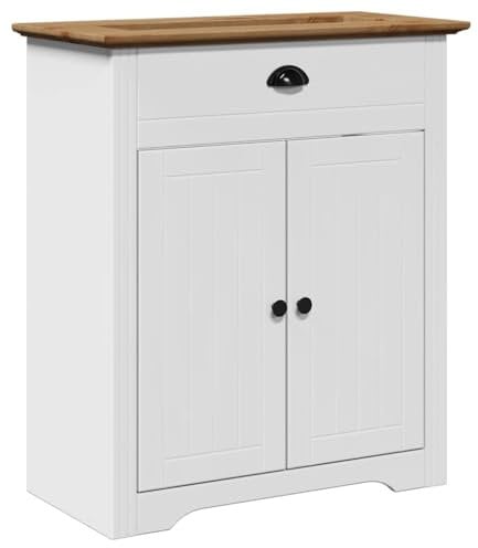 vidaXL Mobile Lavabo da Bagno BODO Bianco e Marrone 70x35x80 cm, Armadio lavandino da Bagno, Mobile da Bagno lavabo, Mobile lavabo da Bagno