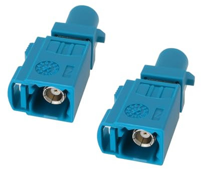 eMagTech 2 Stück Fakra Z Adapter Stecker auf Buchse für Automobil Telematik GPS Radiosysteme Antennenanwendungen Wasserblau