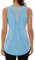 Women's Loose Fit Workout Tops Racerback Tank Tops for Running Yoga Gym Breathable Quick Dry Mesh Backless S-3XL Blue