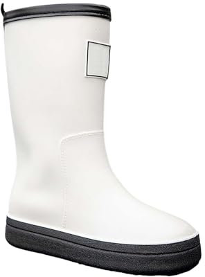 Stivali da pioggia trasparenti da donna scarpe da pioggia da donna scarpe casual a metà polpaccio stivali alla caviglia moda all'aperto scarpe casual da donna stivali da donna, bianco, 38 EU