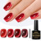 INPING UV Nagellack CatEye Magnet, 4 Farben Rot Dunkelrot Glitzer Cat Eye UV Gel, Kristalle Nagellack Soak Off Nail Polish Maniküre Geschenke für Frauen DIY Salon, 8 ML