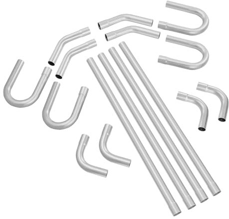 VEVOR Auspuff-Set 16-teilig DIY Universal Auspuff aus verzinktem Stahl 76,2 mm mit Steckverbindung & großem Auspuffrohr, rostfreies Auspuffrohr für Abgassystem, für Garage Autowerkstatt 4S-Laden