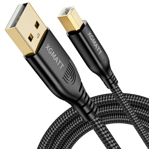 USB Druckerkabel 4.5M,USB B Drucker Kabel,USB 2.0 Typ B Kabel Hochgeschwindigkeits-Scanner kompatibel mit Lexmark, Dell, HP, Canon, Epson, Xerox, Brother, DAC und mehr,schwarz