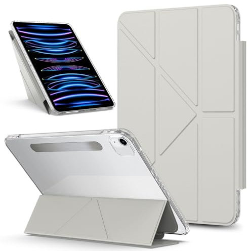 Fundas para tabletas Compatible With iPad Air 5th/4th Gen (10.9, 2022/2020) Case Detachable Magnetic Cover Slim Protective Case,Multi-Angle Viewing Clear Transparent Back Shell Stand Shockproof Table