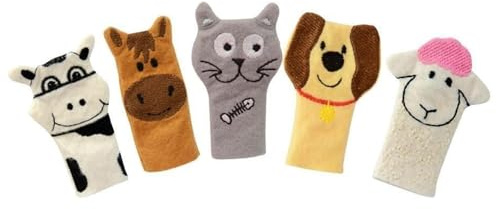 Bauernhof Fingerpuppen Set – 5-teilig | Ab 6 Monaten | Bunte Filz-Tierpuppen für Babys & Kleinkinder | Frühförderung, Handmotorik & Fantasie