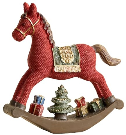 MotiveTech Schaukelpferd Figur, Tierskulptur, Weihnachtsdeko, Schreibtischornament für Regal, Büro, Bücherregal, Geburtstagsgeschenk, Heimdekoration