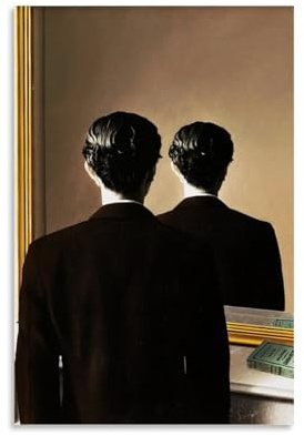 Rene Magritte La Riproduzione, Interdite Classic Masterpiece poster, decorazione per la casa, decorazione da parete, stampa artistica da appendere, quadro decorativo per camera da letto, quadro