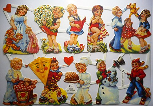 Glanzbilder Kinder Spielen Kochen backen EF 7036 Oblate Posiebilder Scrapbook Deko GWI 417
