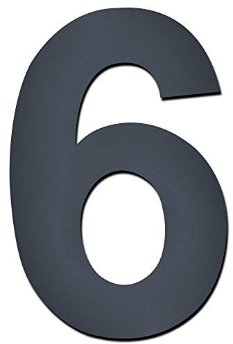 MOCAVI HS20 Numéro de maison moderne, anthracite ral 7016, à planter, chiffres et lettres en acier inoxydable 15 cm, Hausnummer:Ziffer 6