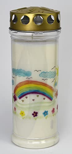 Grabkerze mit Spruch und Motiv Sternenkind, (21x7,5 cm) Grablicht mit 7 Tage Brenndauer (3937), Wetterfestes Trauerlicht mit Deckel, Hochwertige Trauerkerze, Edle Gedenkkerze aus Deutschland
