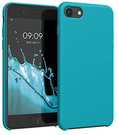kwmobile Case Compatible with Apple iPhone SE (2022) / iPhone SE (2020) / iPhone 8 / iPhone 7 Case - TPU Silicone Phone Cover with Soft Finish - Cool Glacier