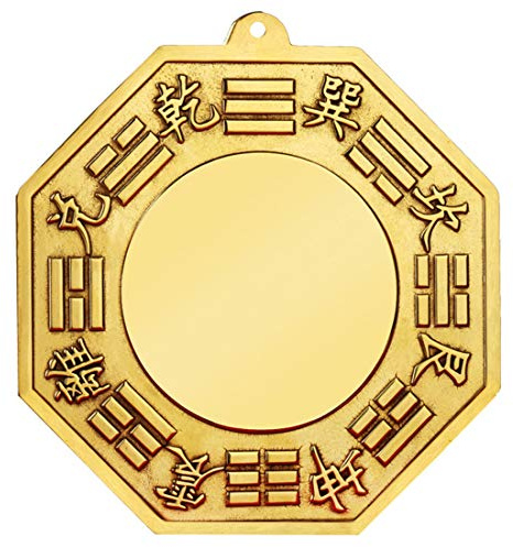 FUNSXBUG Chinesischer Feng Shui Messing konkaver Bagua-Spiegel (6,3 cm)