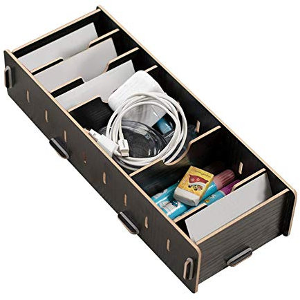 HERCHR Porta biglietti da visita per scrivania, cassettiera in legno Organizer Scatola portaoggetti per ufficio Biglietto da visita Carta di credito Cancelleria(#2 )