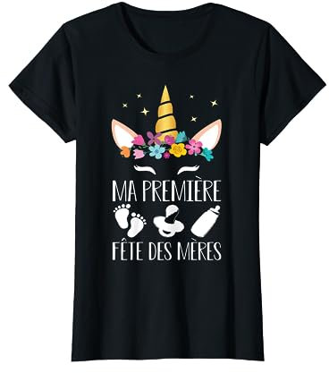 Enceinte Grossesse Première Fête Mère Maman Licorne Humour T-Shirt