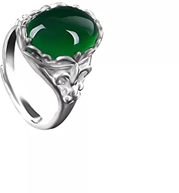 BAJIE Ehering 925 Silber Damen Farbschmuck Smaragd Ring Grüner Topas Achat Smaragd Jade Edelstein Ring Mit Box