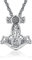 KINGWHYTE Thor's Hammer Halskette 925 Sterling Silber Nordic Vintage Anhänger Viking Vegvisir Valkut Halsketten Mjolnir Odin Schmuck Geschenke für Männer
