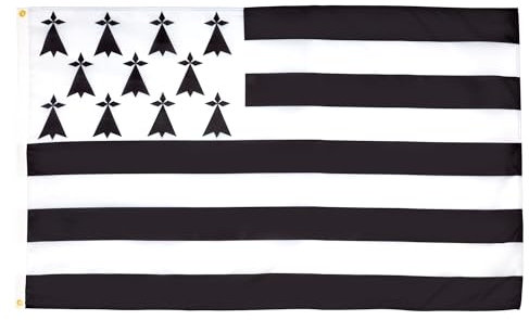 AZ FLAG - Drapeau Bretagne Alternatif - 90x60 cm - Drapeau Breton - France 100% Polyester Avec Oeillets Métalliques Intégrés - Pavillon 50 g