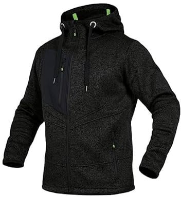 Leibwächter Unisex Strickjacke Casual-Line – Schwarz – Gr. XL – Zip Hoodie mit Kapuze und 7 Taschen – Strickjacke für Damen & Herren – Cardigan mit Reißverschluss
