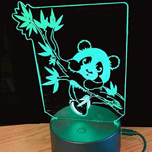 Jinson well 3D panda Lampe optische Illusion Nachtlicht licht 7 Farbwechsel Touch Switch Tisch Schreibtisch Dekoration Lampen mit Acryl Flat ABS Base USB Kabel kreatives Spielzeug