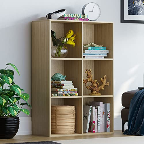 Vida Designs Durham Cube Bücherregal Aufbewahrung Organizer Wohnzimmer Bücherregal Home Office Möbel (6 Würfel, Eiche)