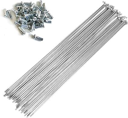 13G Fahrradspeiche Silber- Fahrradspeichen aus Kohlenstoffstahl 20 Stück J Bend Fahrradspeichen mit 12 mm Nippeln 70~305 mm Fahrradspeiche für Dreirad Fahrrad Ebike (276mm)