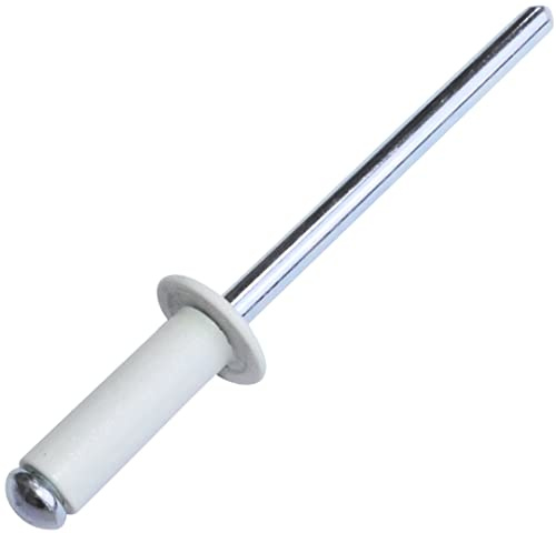 AERZETIX - C57131 - Satz von 50 Blindnieten blindniet Ø4x12 mm grau weiß RAL 9002 - aus stahl aluminium - popnieten mit bruchfest stange - montage von metallteilen
