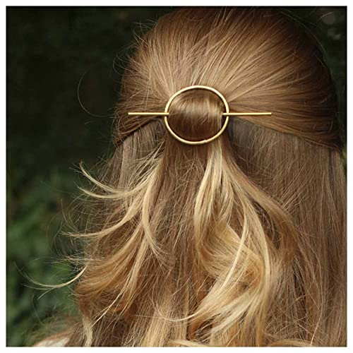 Dervivea Minimalistischer Hohler Kreis Haarspange Goldkreis Haarspange Offener Kreis Haarspange Geometrie Dutt Halter Clips Kreis Haarspange Accessoire Für Frauen Und Mädchen Metall Kopfstück
