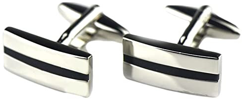 Homxi Manschettenknöpfe Herren,Cufflinks Rechteck Herren Manschettenknöpfe Schwarz Silber Manschettenknöpfe Kupfer Herren